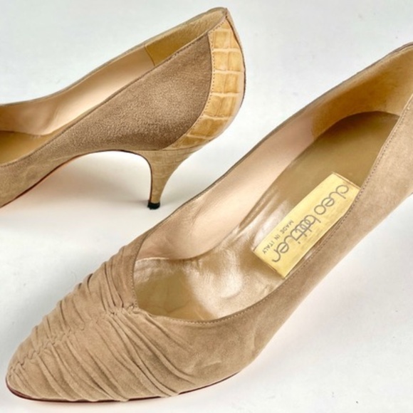 Cleo Bottier Italian suede and alligator 3” heels WORN ONCE! - Picture 4 of 5